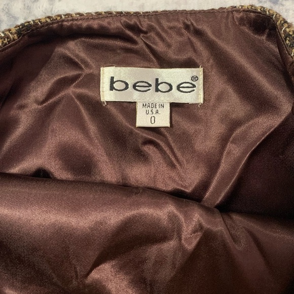 Vintage bebe Brown Tweed Blazer Skirt Suit Set - Picture 16 of 16